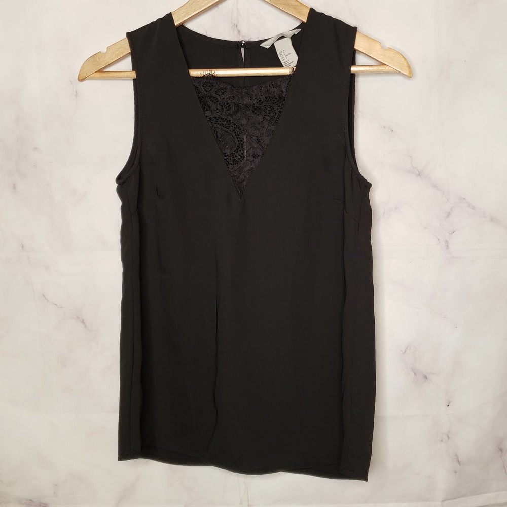 H&M Black Sleeveless Lace Blouse 2